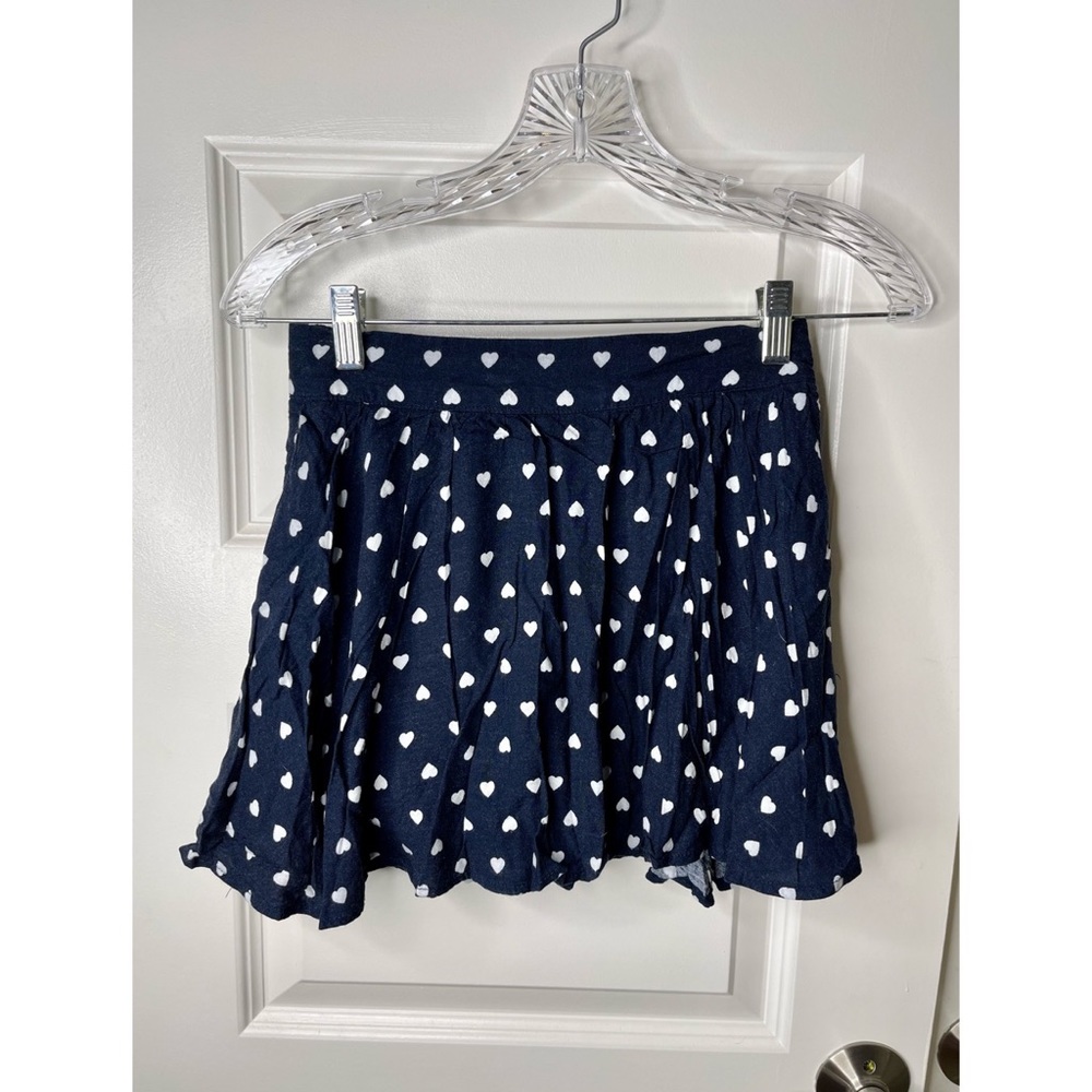 Nave blue with white hearts skater skirt